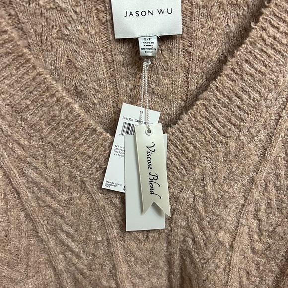 New With Tag 💫Jason Wu V-Neck Sweater in Soft Brown - Picture 10 of 12